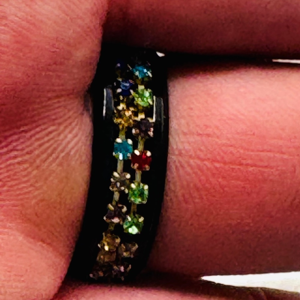 Multi-Color Rhinestone Spinner Ring - image 4